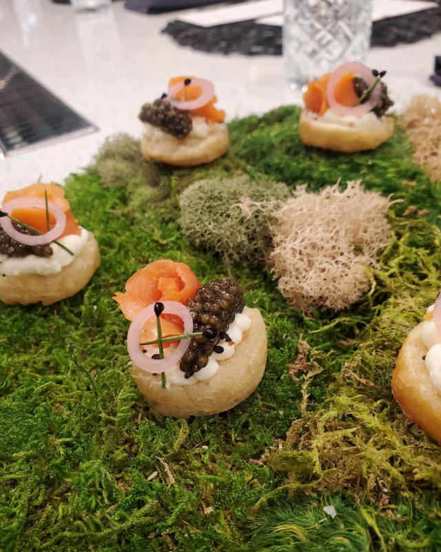 Caviar with lox & bagels